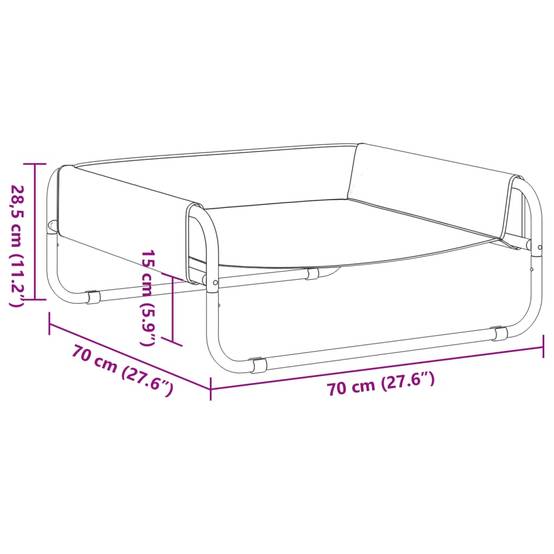 Lit Surélevé pour Chien 70x70cm, Couchage Respirant Intérieur/Extérieur, Acier et Tissu Oxford – ComfortXL Pet Living - Image 9