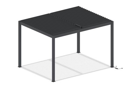 Cazeboo Pergola bioclimatique motorisée 4x3 m autoportée à LED AGOSTA hauteur 250 cm - Aluminium gris - Image 8