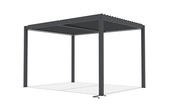 Cazeboo Pergola bioclimatique motorisée 4x3 m autoportée à LED AGOSTA hauteur 250 cm - Aluminium gris - Image 7