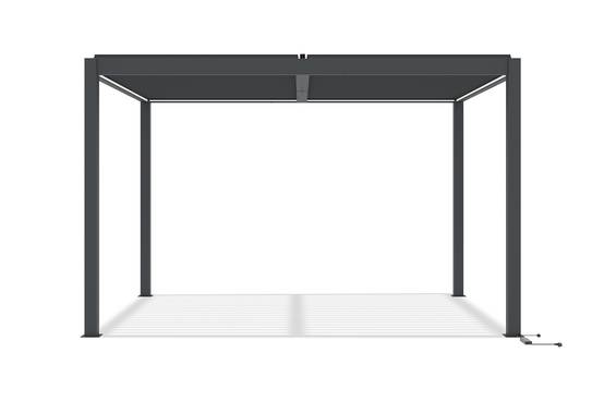 Cazeboo Pergola bioclimatique motorisée 4x3 m autoportée à LED AGOSTA hauteur 250 cm - Aluminium gris - Image 4