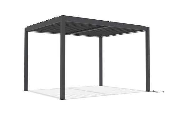 Cazeboo Pergola bioclimatique motorisée 4x3 m autoportée à LED AGOSTA hauteur 250 cm - Aluminium gris - Image 6