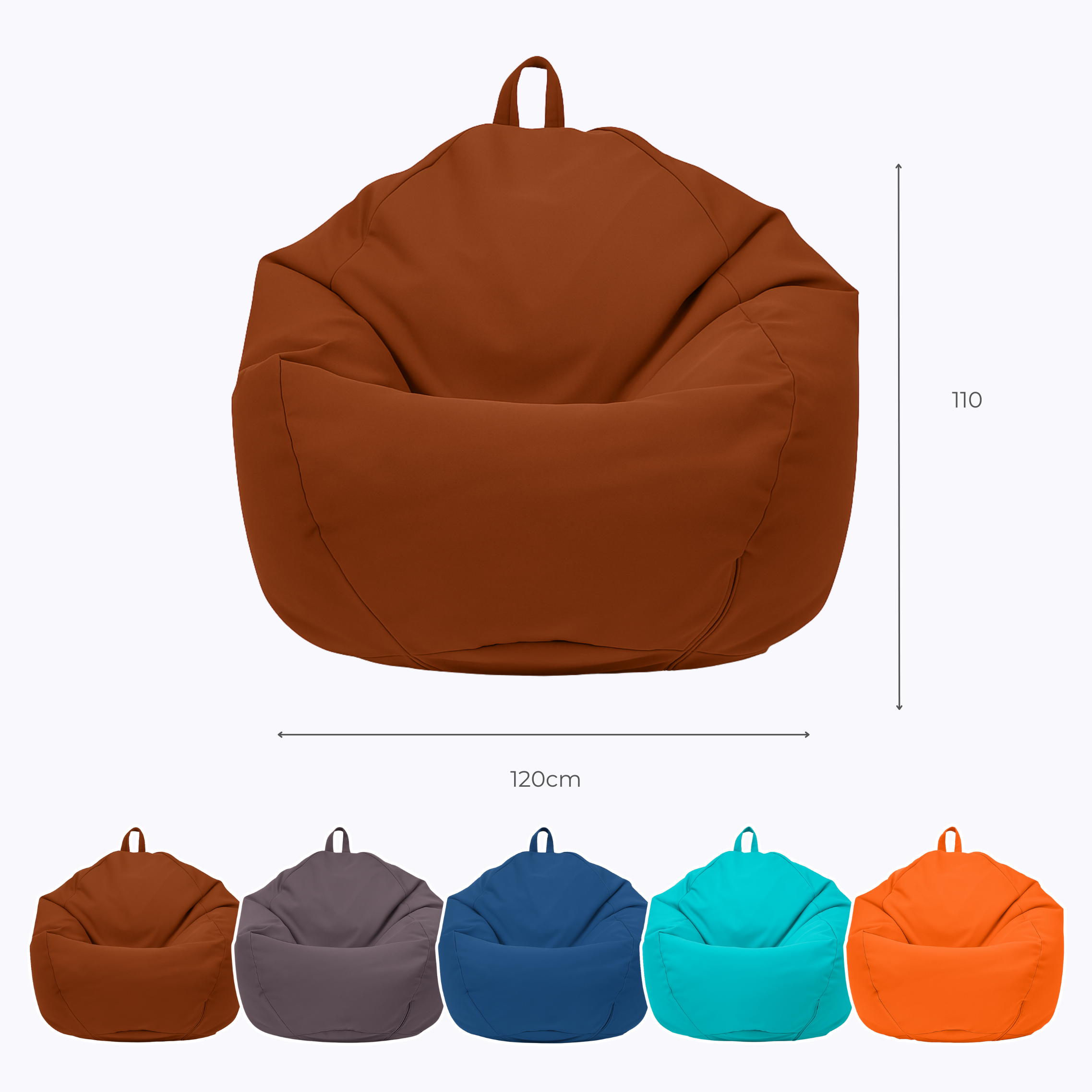 Pouf poire XL d'extérieur - 110x120 cm - Terracotta - Déco arts - Image 5