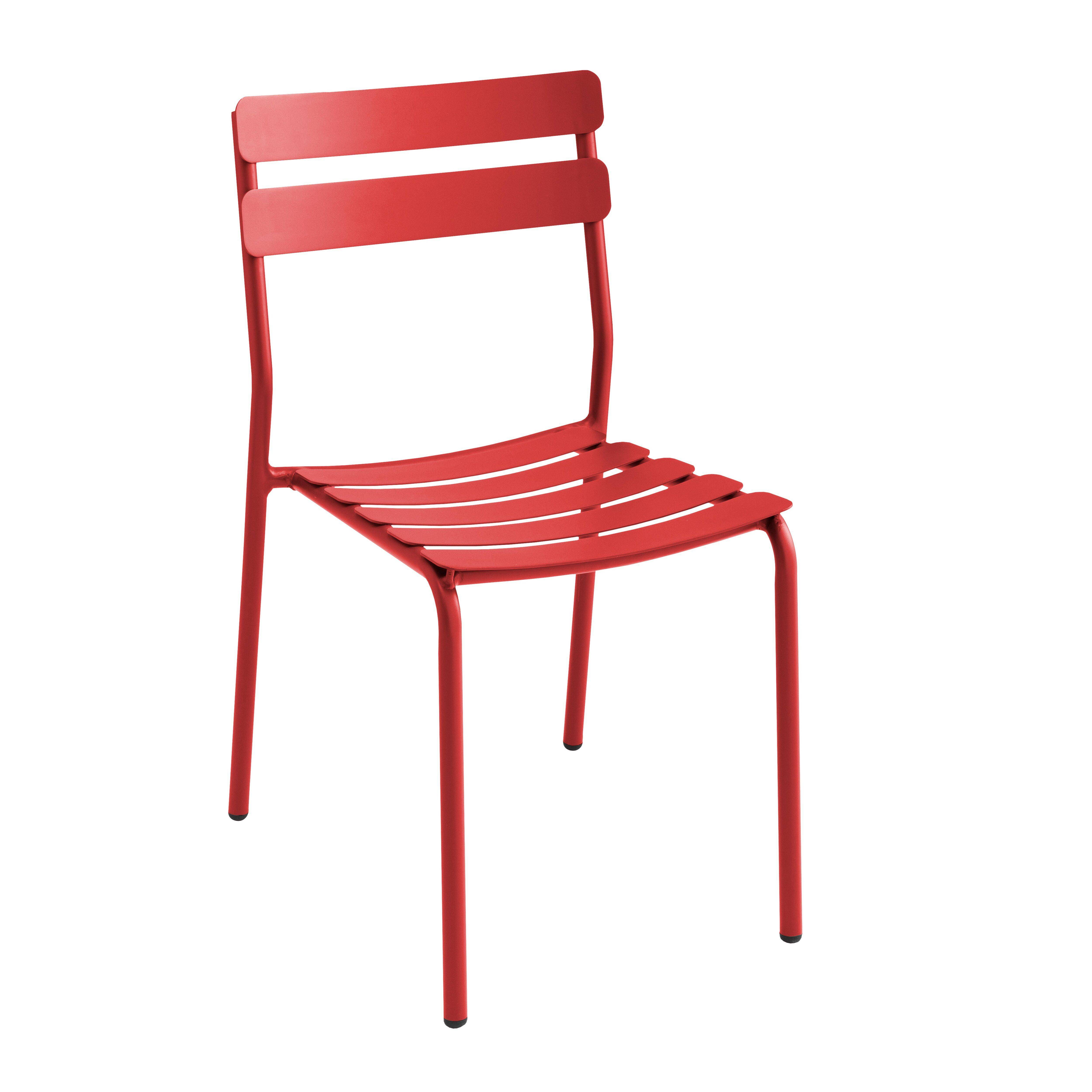 Oviala - Chaise de terrasse en aluminium rouge foncé Almada - Oviala - Imagen 1