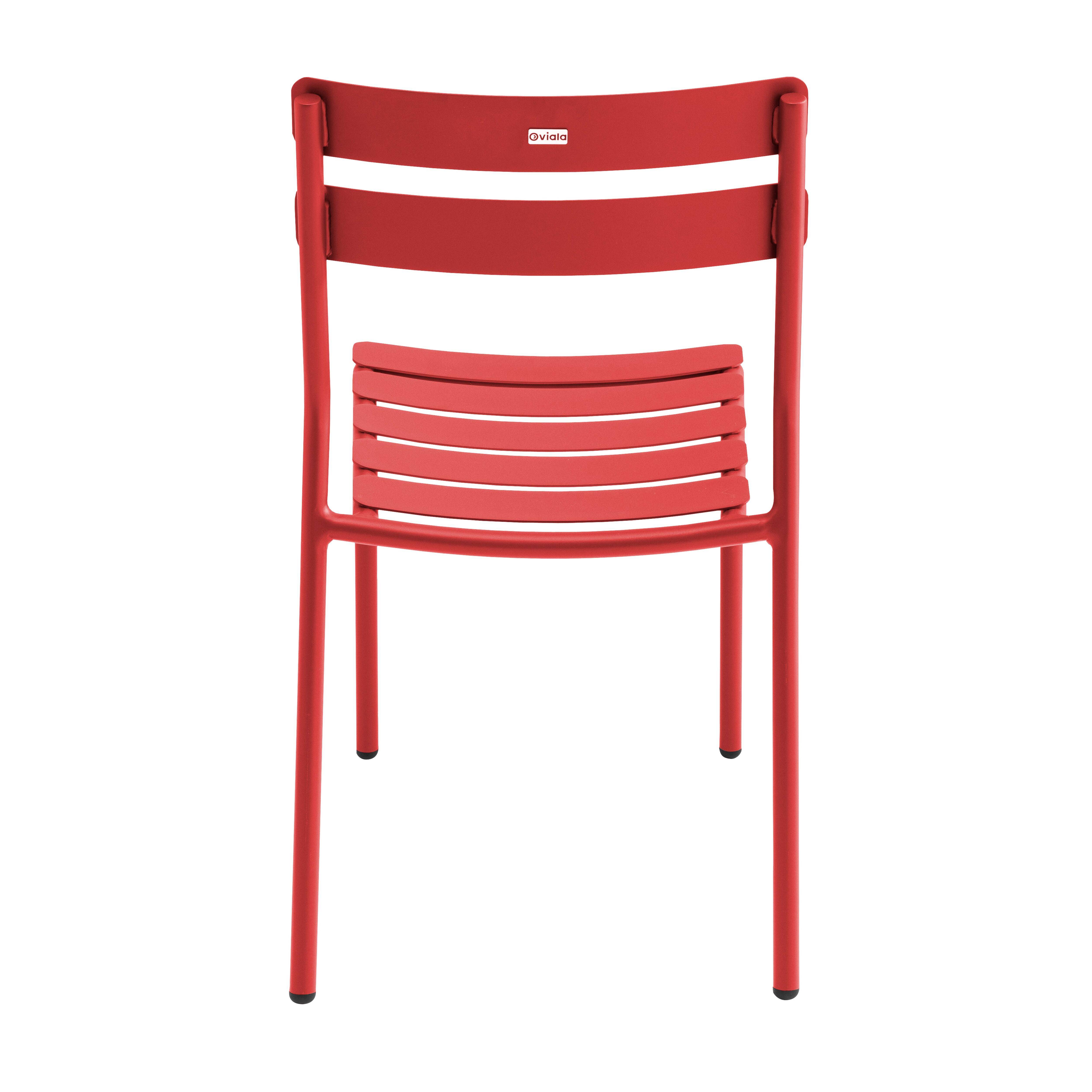 Oviala - Chaise de terrasse en aluminium rouge foncé Almada - Oviala - Imagen 5