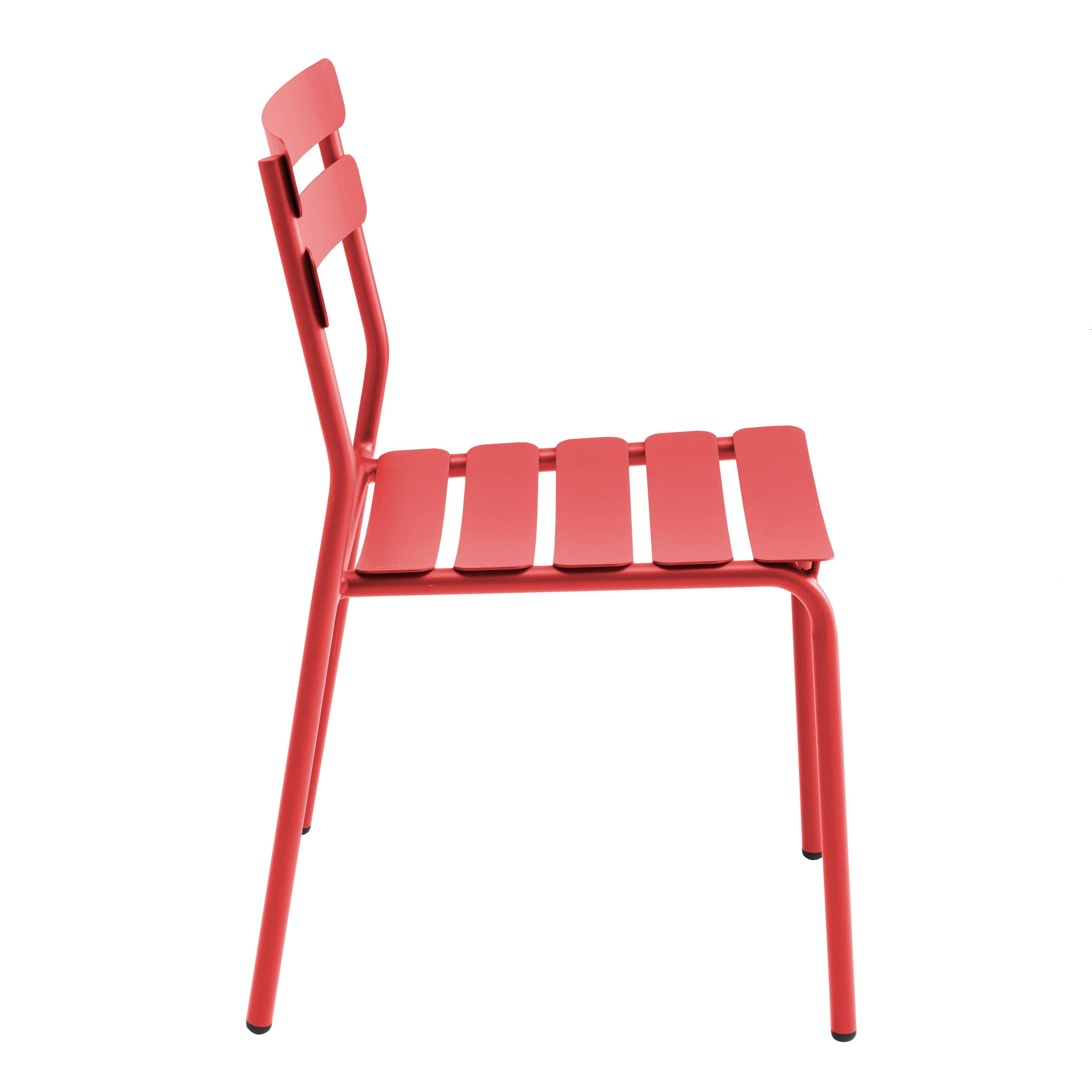 Oviala - Chaise de terrasse en aluminium rouge foncé Almada - Oviala - Imagen 6