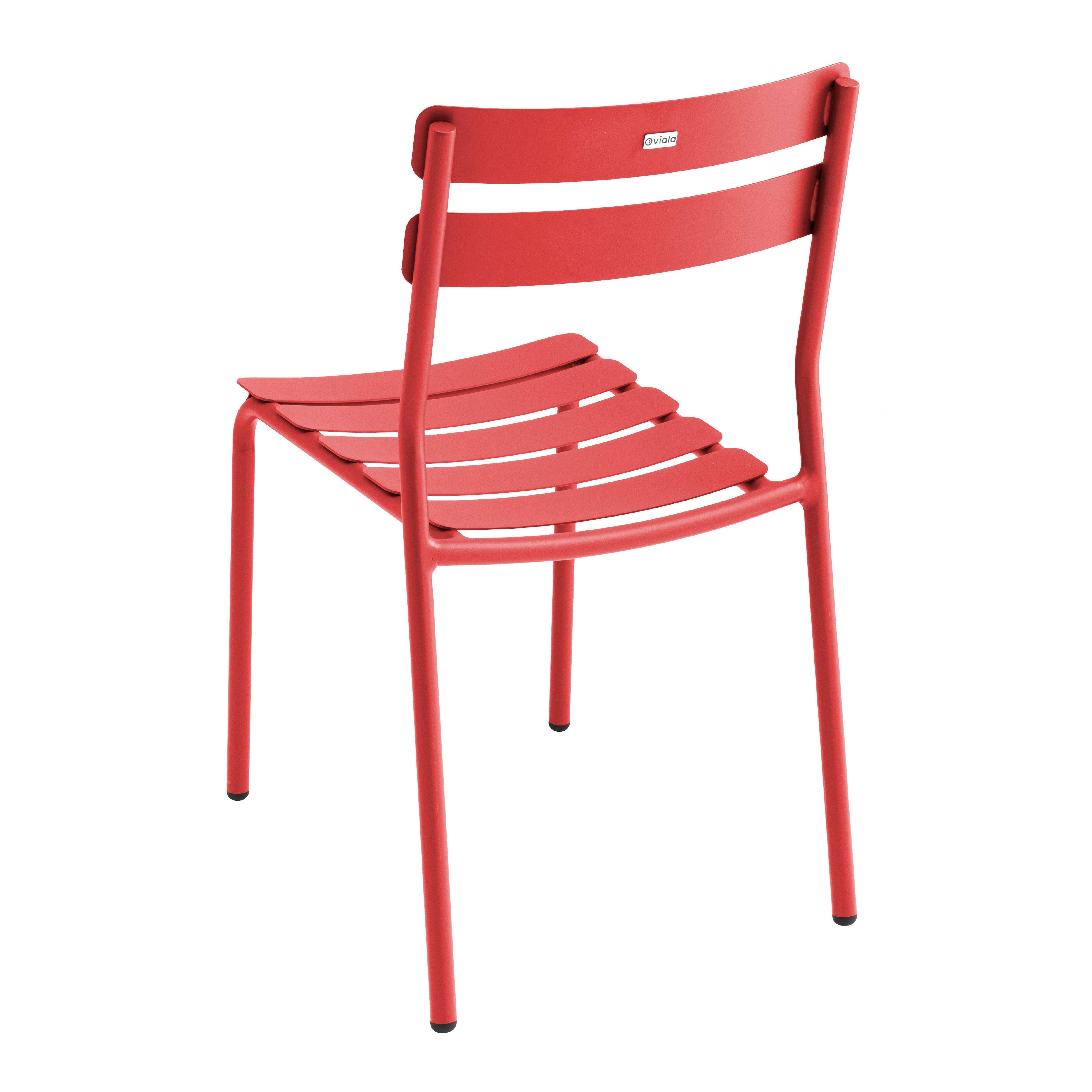 Oviala - Chaise de terrasse en aluminium rouge foncé Almada - Oviala - Imagen 4