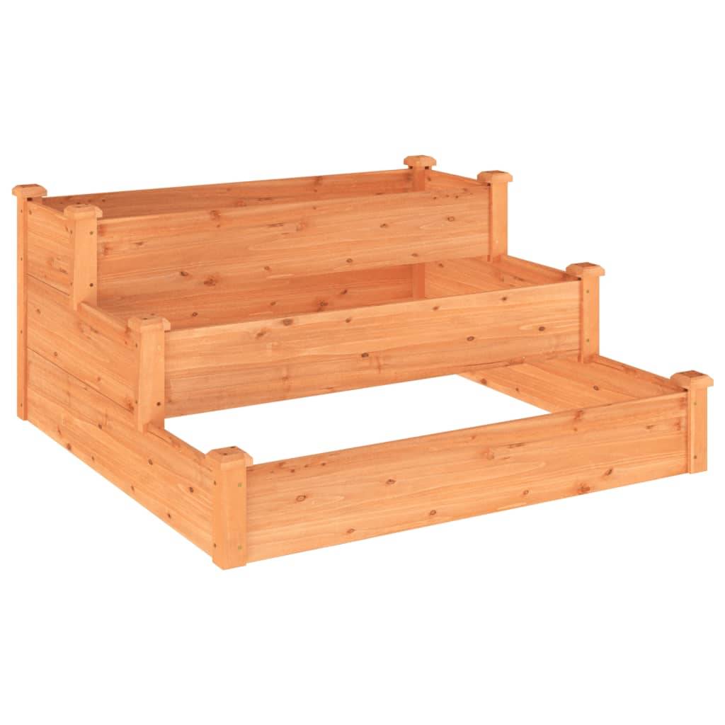 ComfortXL - Carré potager à étages en bois de sapin pour aromates et fraises Marron – ComfortXL Outdoor Living - Image 2