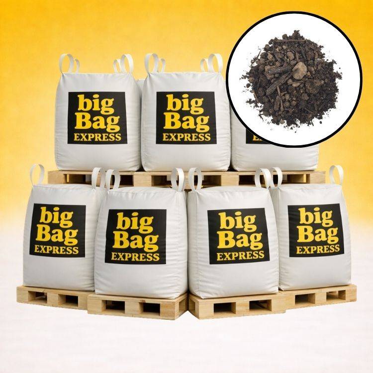 BIG BAG EXPRESS - PACK 7 X BIG BAG de 1m3 (+/- 8,4T) Terre Criblée Amendée Compostée à 25% - Livraison PREMIUM