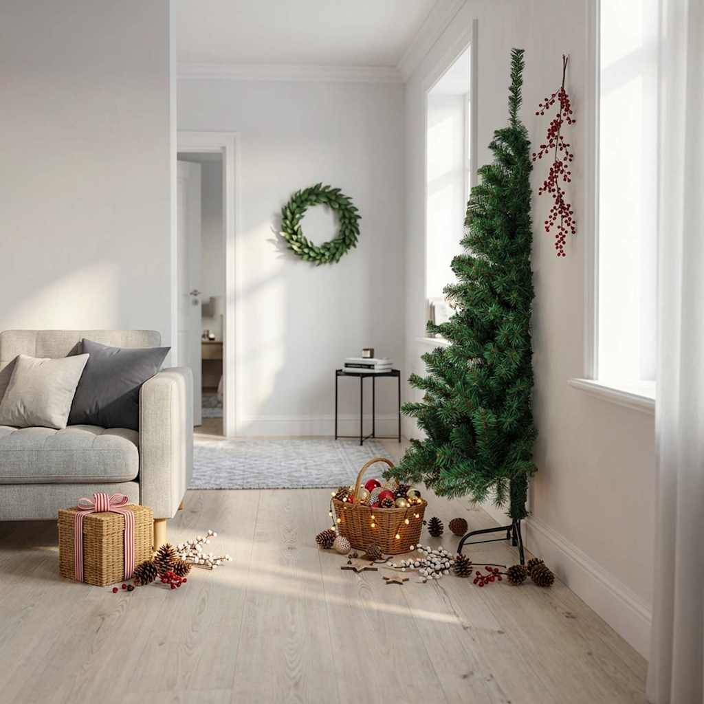 Vidaxl - Sapin de Noël artificiel moitié avec support vert 180 cm PVC vidaXL 321032 - Image 1