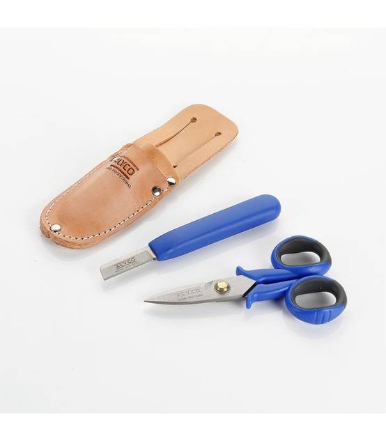 Kit de ciseaux et de couteau d'électricien en gaine de cuir alyco ALYCO 108020 - Image 3