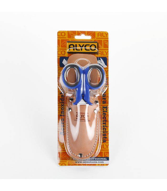Kit de ciseaux et de couteau d'électricien en gaine de cuir alyco ALYCO 108020 - Image 2