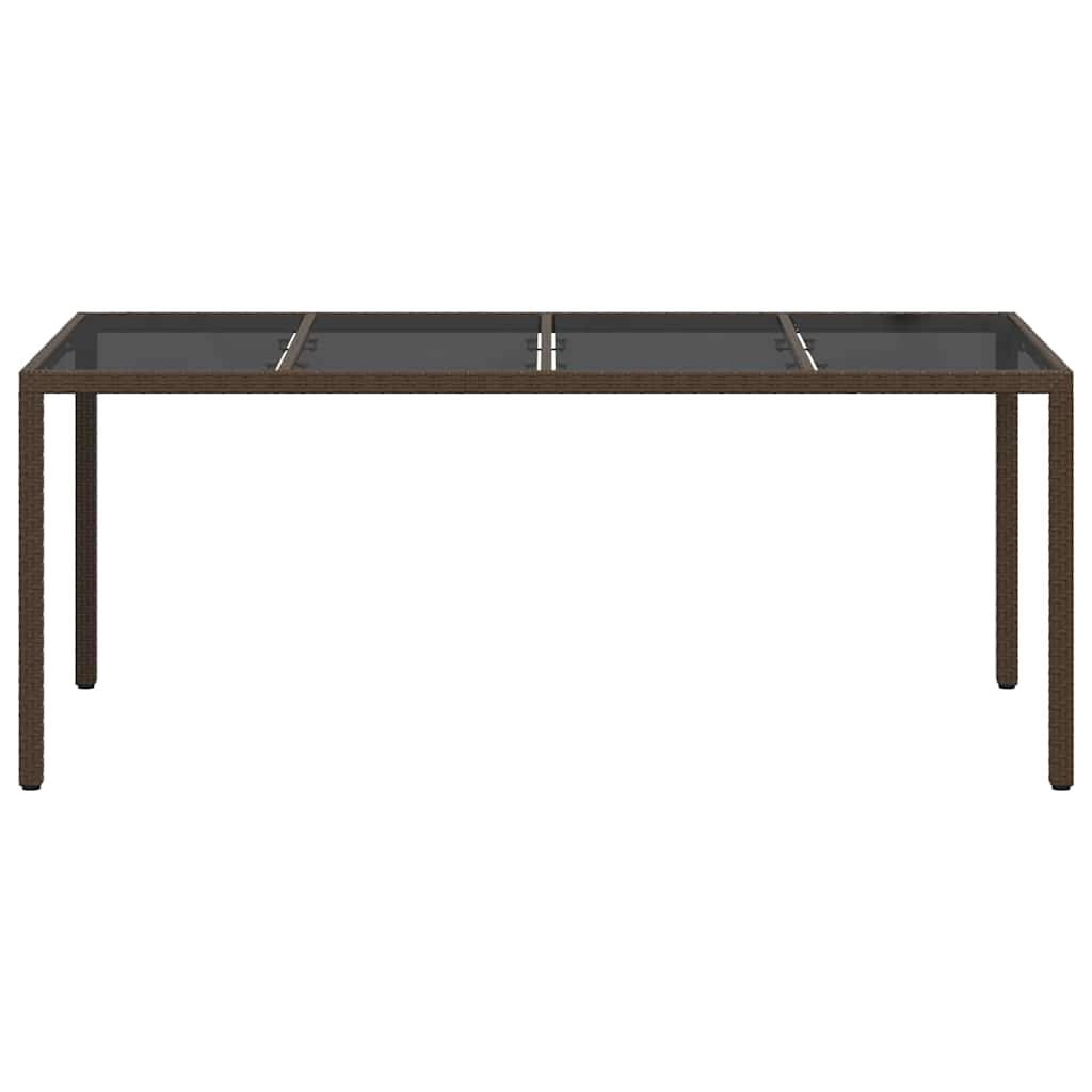 Grande Table de Jardin 8 Personnes 190x90cm en Polyrotin Marron – ComfortXL Outdoor Living - Image 3
