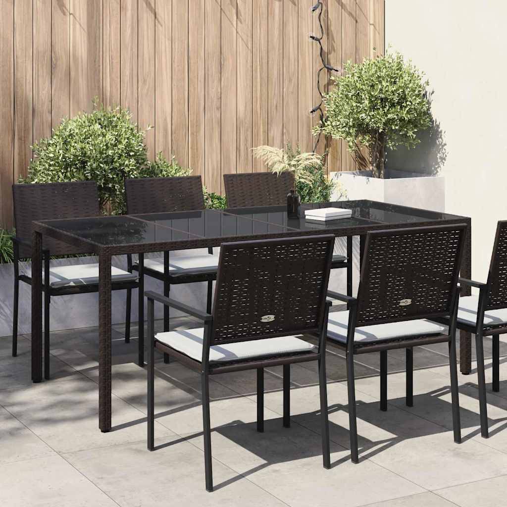 Grande Table de Jardin 8 Personnes 190x90cm en Polyrotin Marron – ComfortXL Outdoor Living