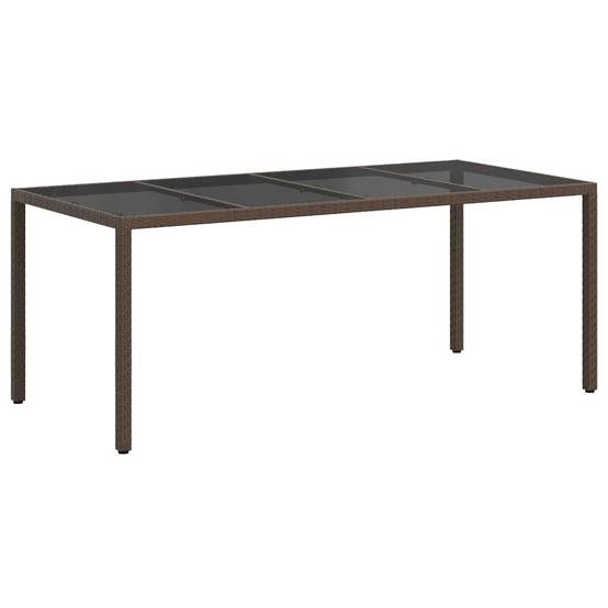 Grande Table de Jardin 8 Personnes 190x90cm en Polyrotin Marron – ComfortXL Outdoor Living - Image 5