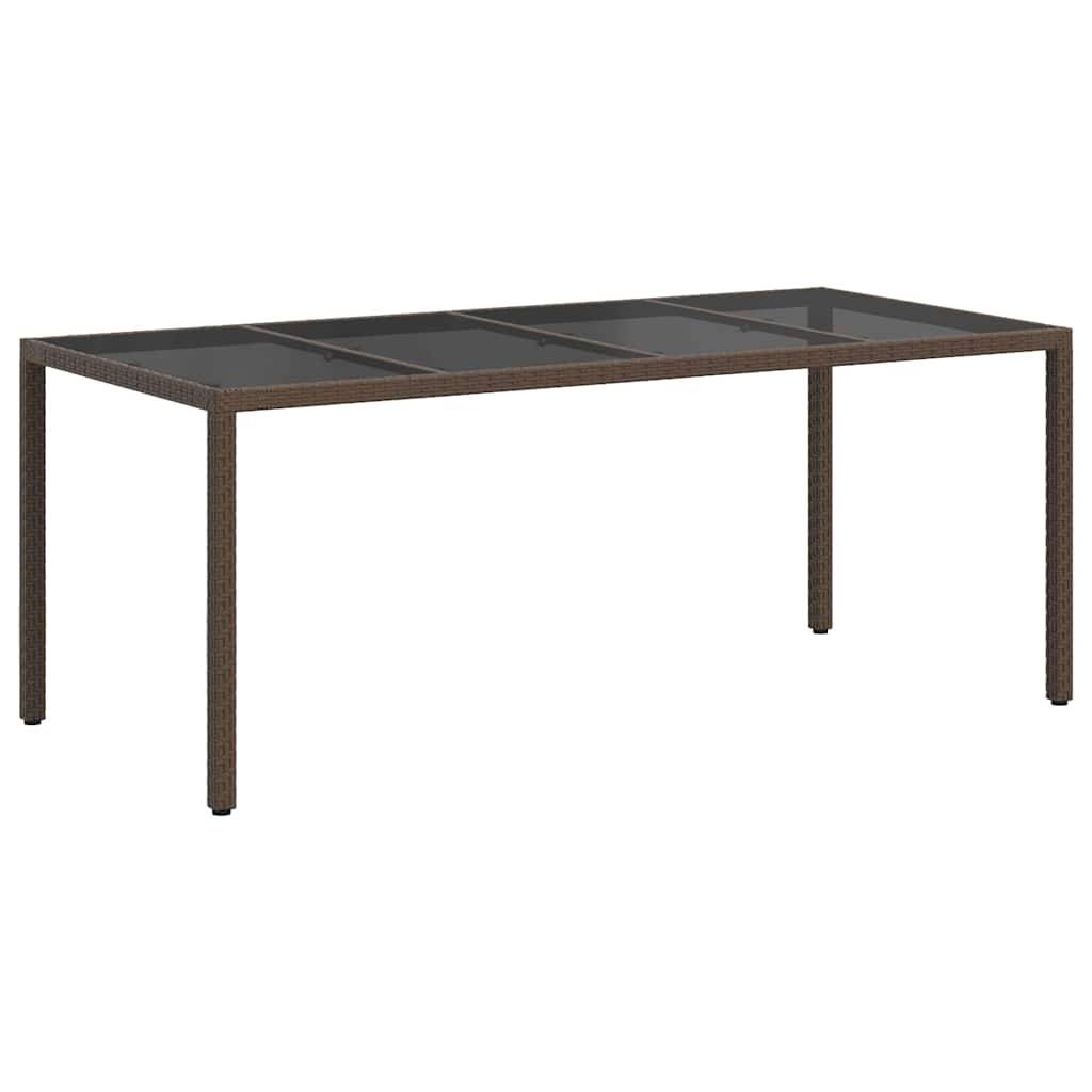 Grande Table de Jardin 8 Personnes 190x90cm en Polyrotin Marron – ComfortXL Outdoor Living - Image 5