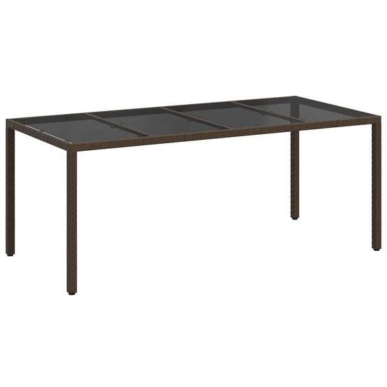 Grande Table de Jardin 8 Personnes 190x90cm en Polyrotin Marron – ComfortXL Outdoor Living - Image 2