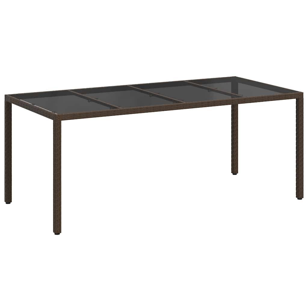 Grande Table de Jardin 8 Personnes 190x90cm en Polyrotin Marron – ComfortXL Outdoor Living - Image 2