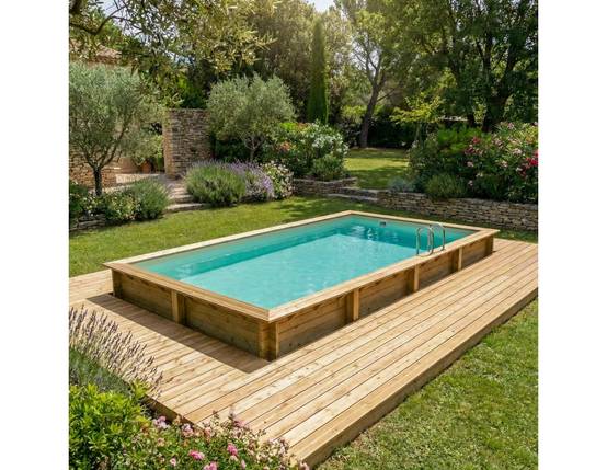 Altanka - Piscine hors sol en bois AQUA 8.5 x 4.35 - H.1.45 m, sable, fixations à sceller - BAS7309OSPI3 - ALTANKA - Image 3