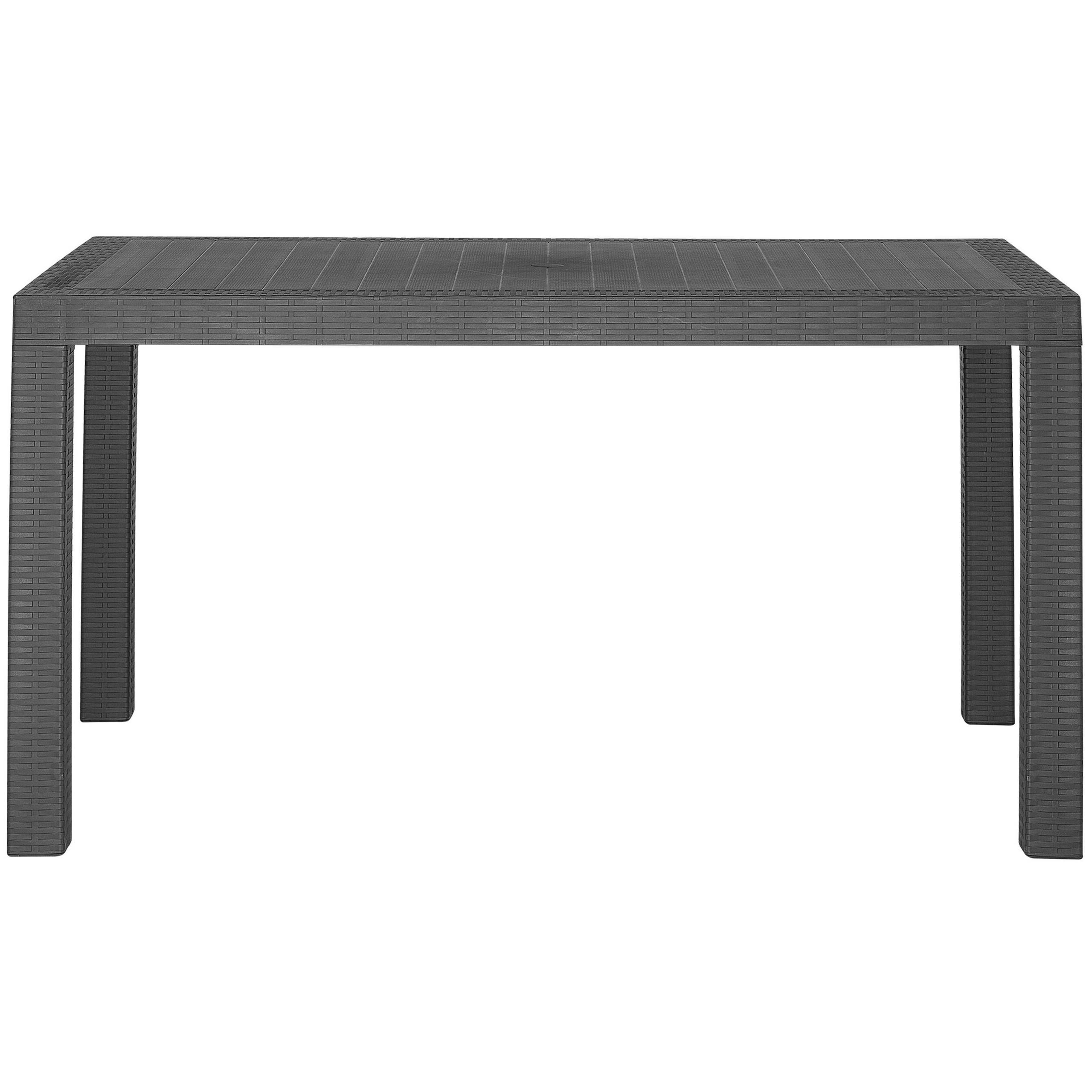 Ensemble de Jardin ou Terrasse Table 80 x 140 cm et 6 Chaises en Rotin Gris Résistant et Durable au Style Traditionnel et Intemporel Beliani - Imagen 5