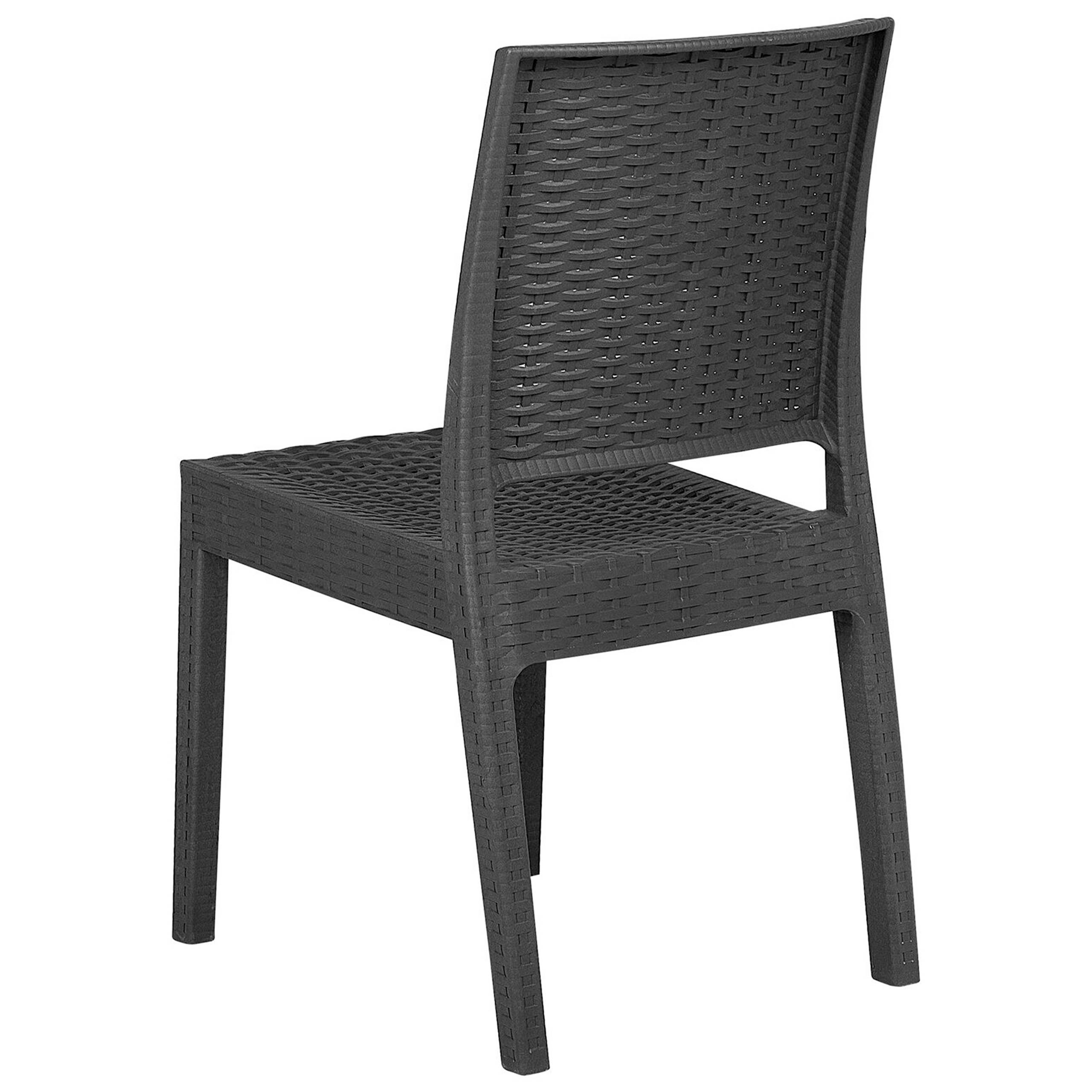 Ensemble de Jardin ou Terrasse Table 80 x 140 cm et 6 Chaises en Rotin Gris Résistant et Durable au Style Traditionnel et Intemporel Beliani - Imagen 10