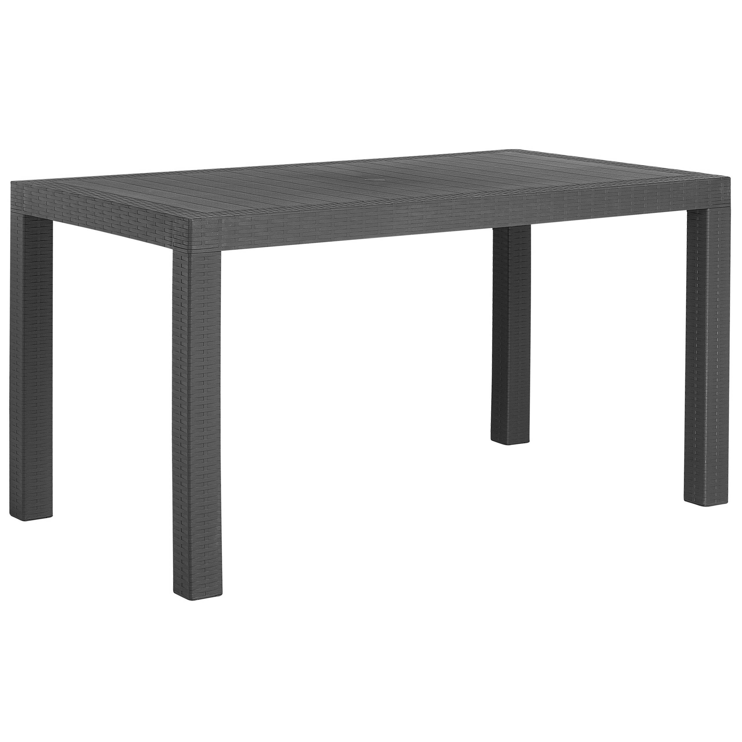 Ensemble de Jardin ou Terrasse Table 80 x 140 cm et 6 Chaises en Rotin Gris Résistant et Durable au Style Traditionnel et Intemporel Beliani - Imagen 4