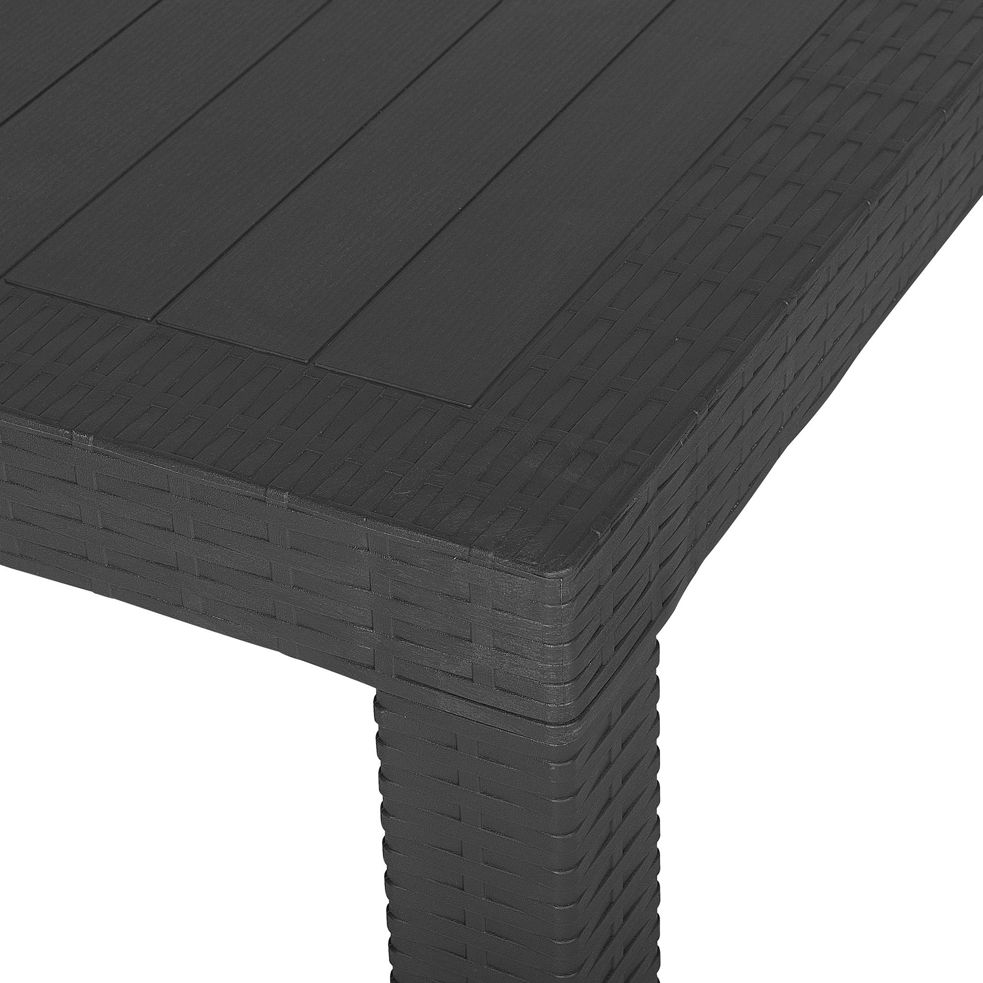 Ensemble de Jardin ou Terrasse Table 80 x 140 cm et 6 Chaises en Rotin Gris Résistant et Durable au Style Traditionnel et Intemporel Beliani - Imagen 6