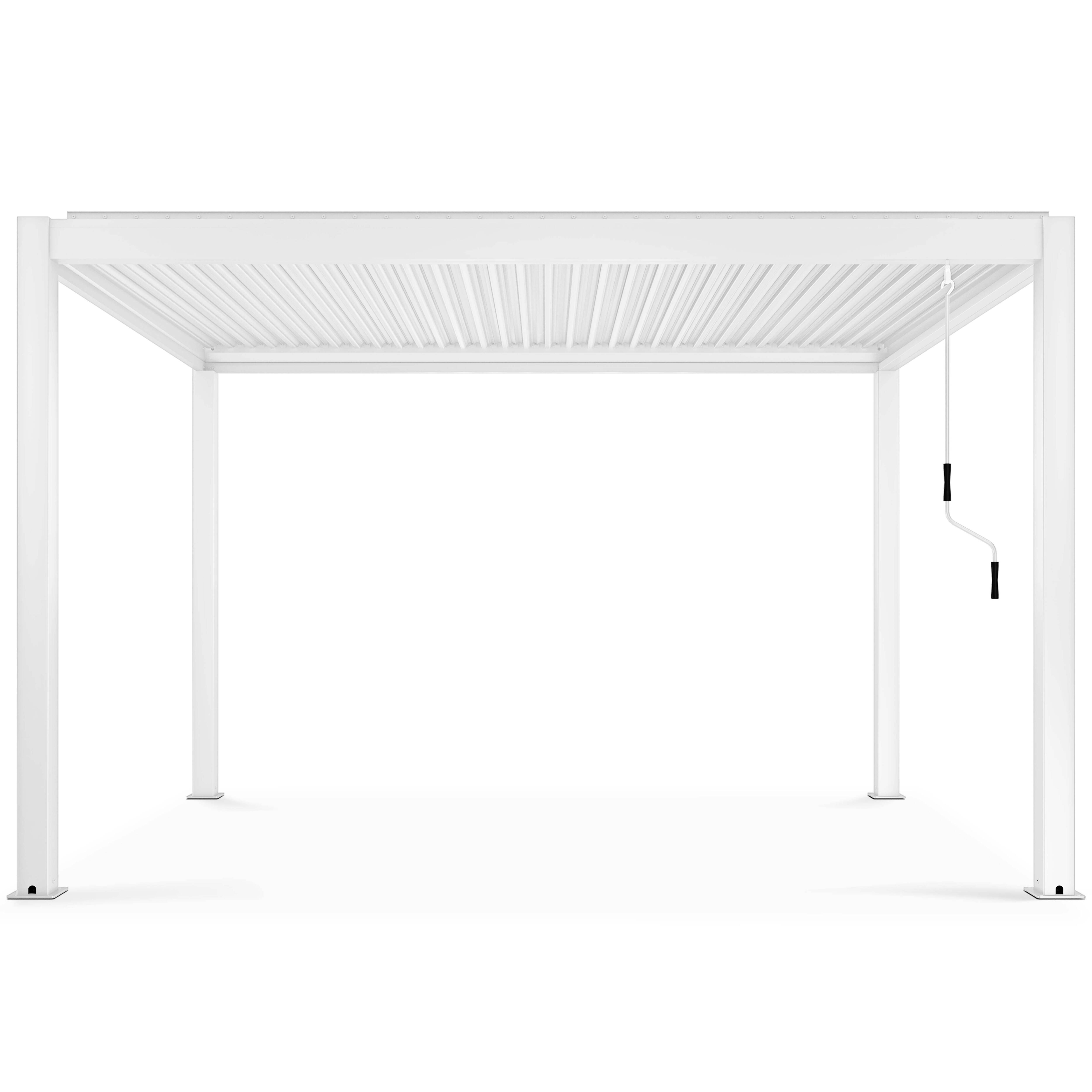 Oviala - Pergola bioclimatique 3x4m autoportée avec 1 store blanc Athenes - Oviala - Imagen 5