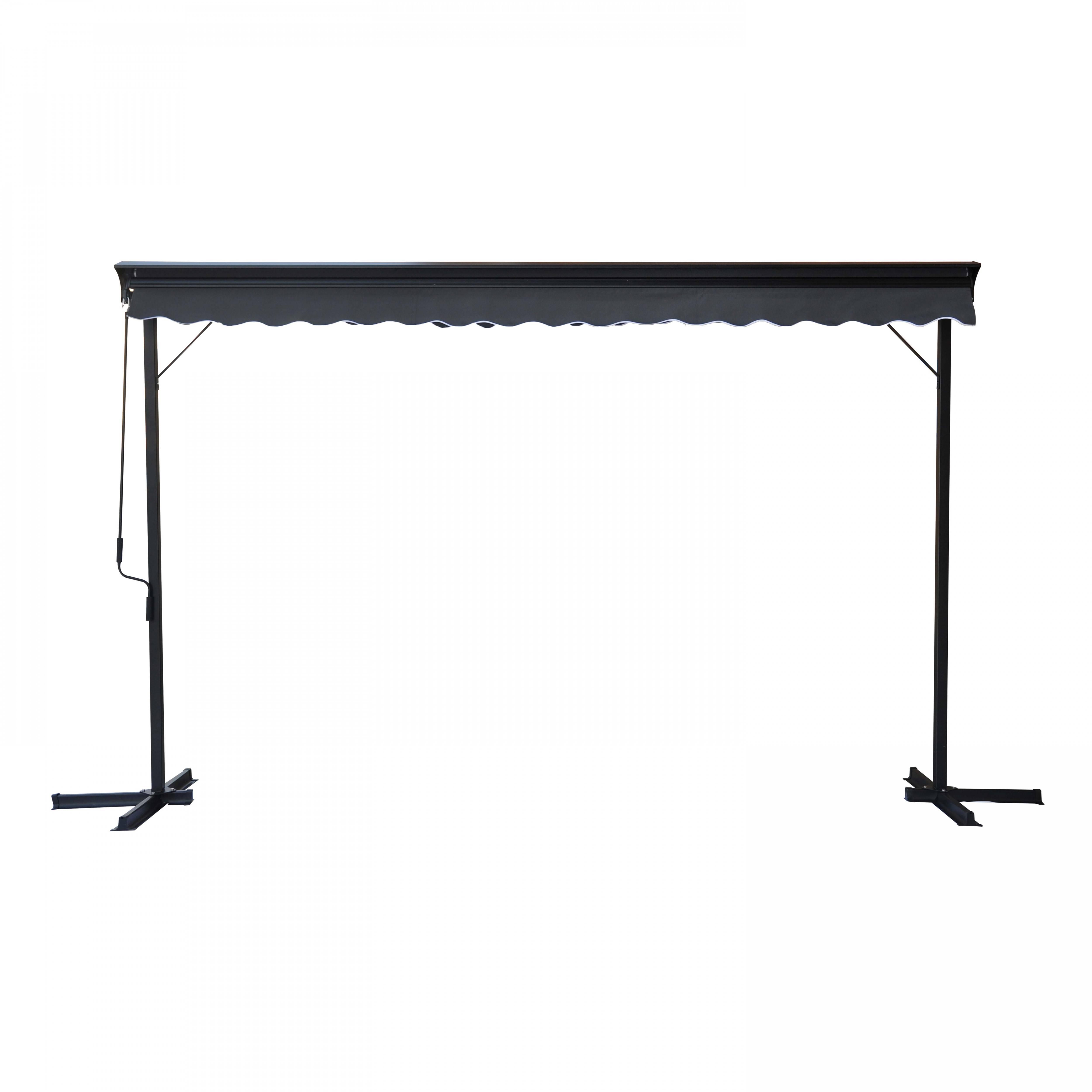 Oviala - Store mobile électrique double pente 3 x 4m aluminium anthracite Delgada - Oviala - Imagen 5