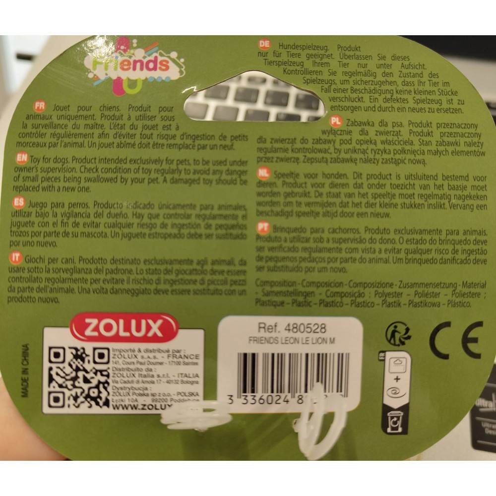 Zolux - El León Léo M Juguete sonoro para perros de tamaño mediano - Imagen 4