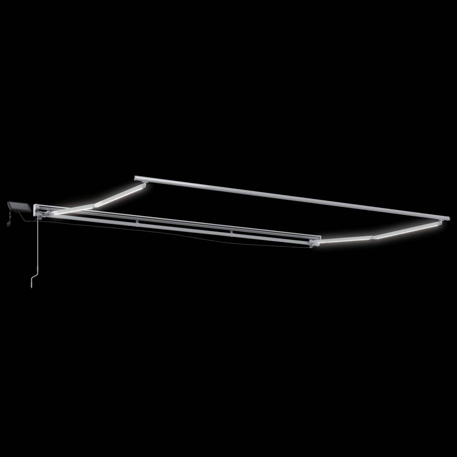 ComfortXL - Store Banne Lumineux Manuel LED Polyester Aluminium Abri Jardin 5x3m Gris Clair et Blanc - ComfortXL Outdoor Living - Image 5