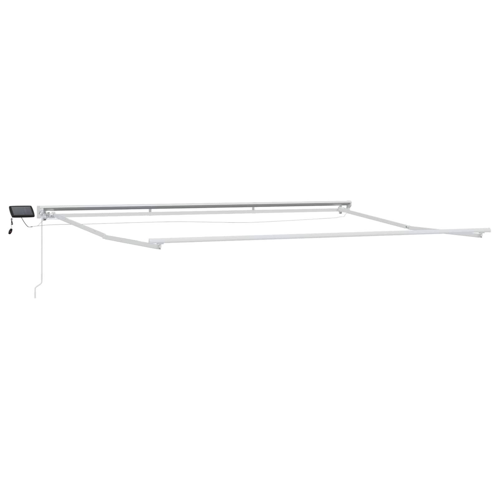 ComfortXL - Store Banne Lumineux Manuel LED Polyester Aluminium Abri Jardin 5x3m Gris Clair et Blanc - ComfortXL Outdoor Living - Image 4