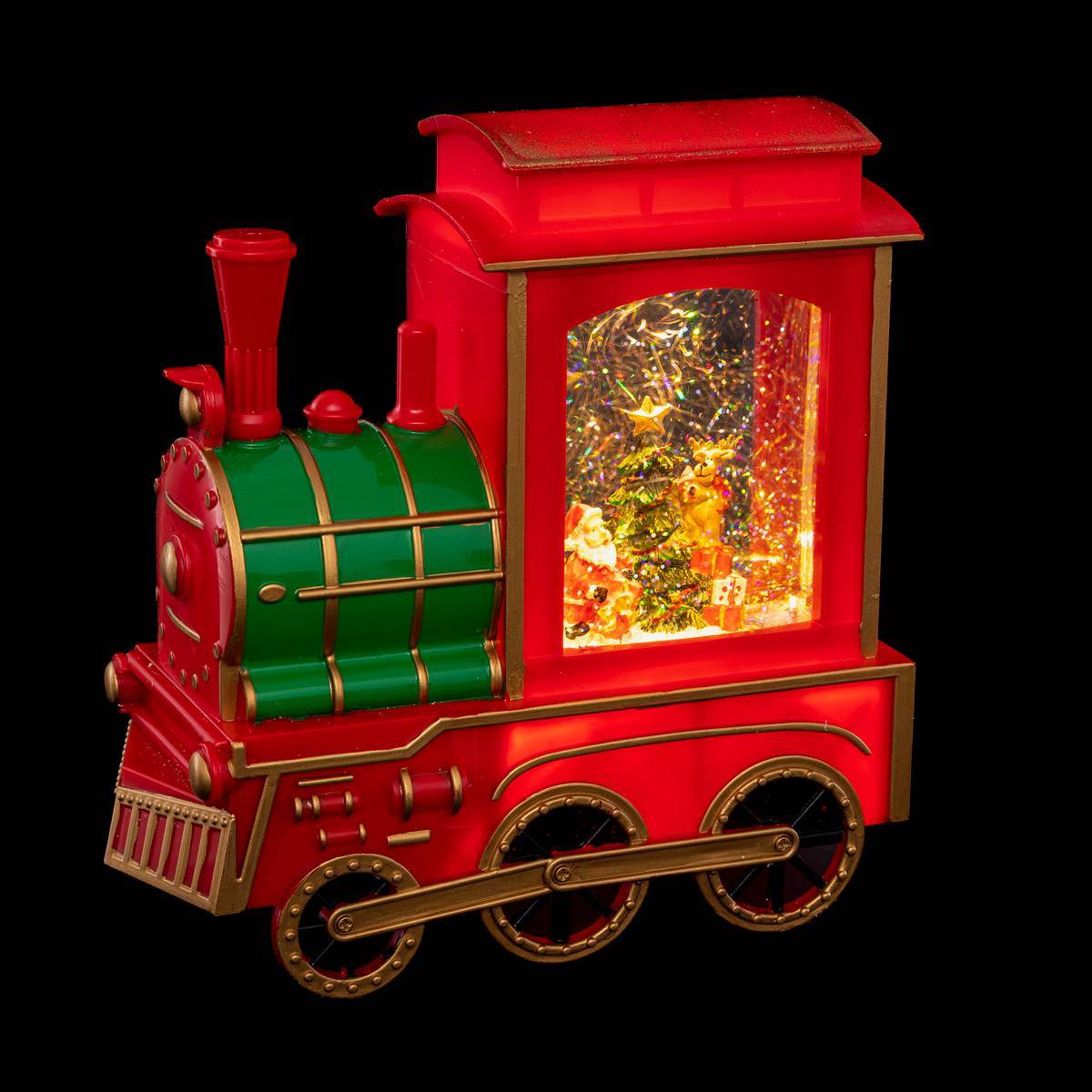 Décoration d'intérieur train rouge H22 cm 2 LED blanc chaud à piles ...