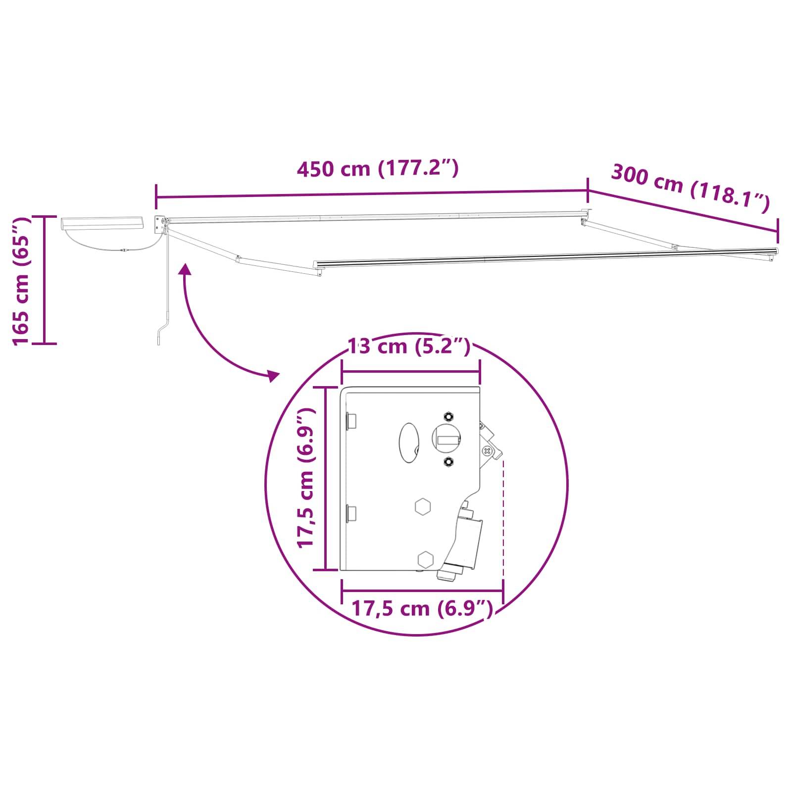 Vidaxl - Auvent rétractable électrique Beige et blanc 4,5 × 3 m vidaXL 3420000 - Image 3