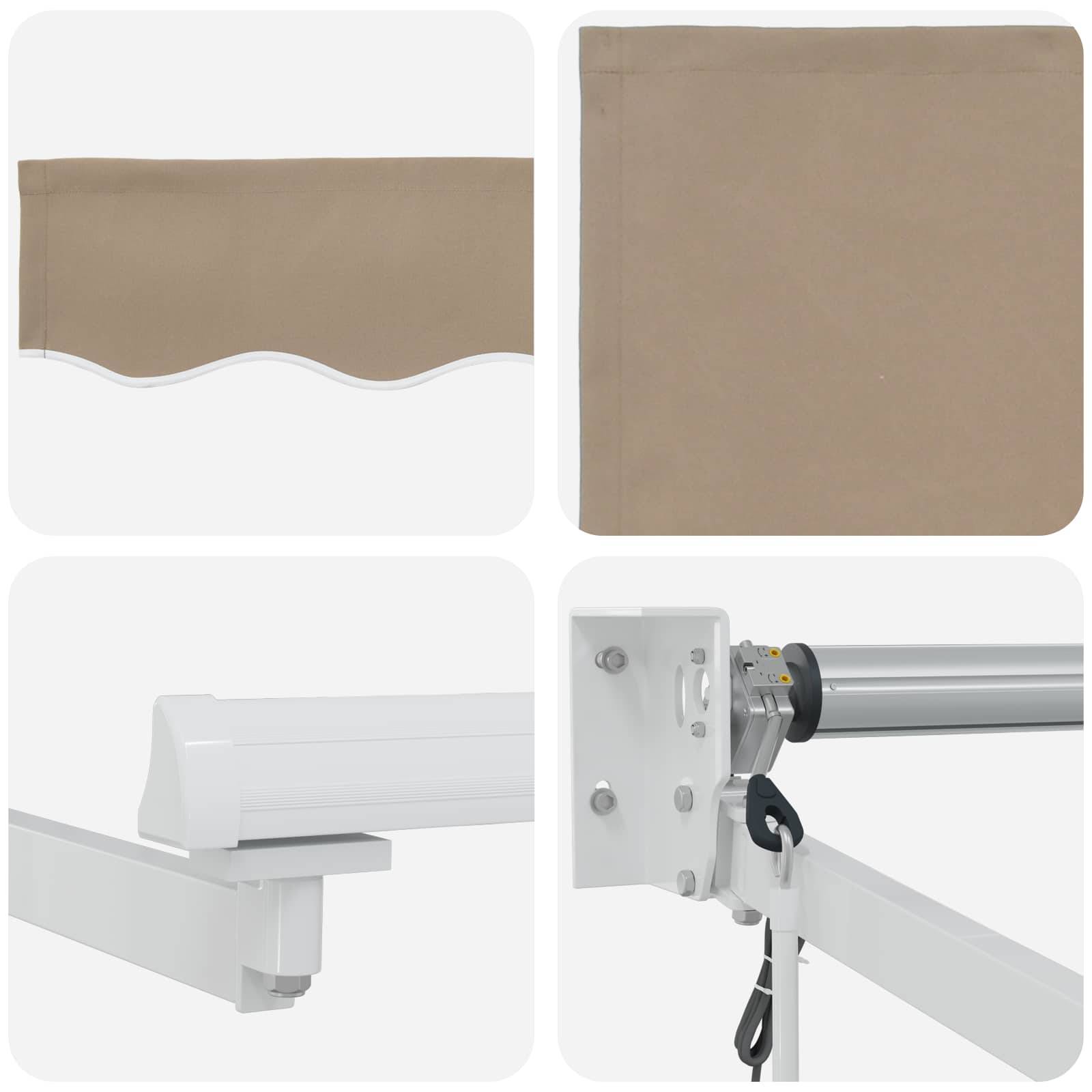 Vidaxl - Auvent rétractable électrique Beige et blanc 4,5 × 3 m vidaXL 3420000 - Image 8