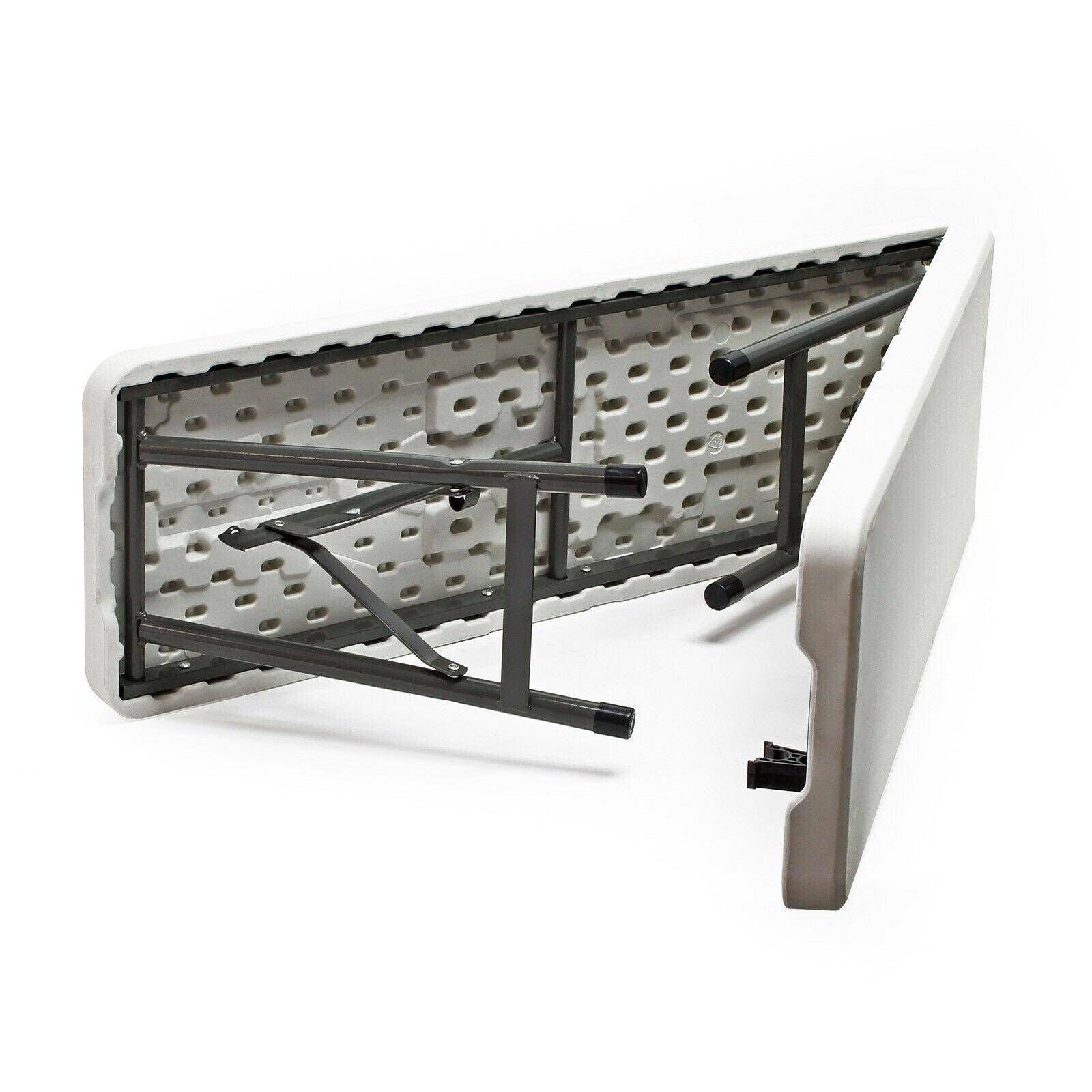 Helloshop26 - Banc de camping pliant léger jardin extérieur fête barbecue pique-nique 180 cm blanc - Imagen 4