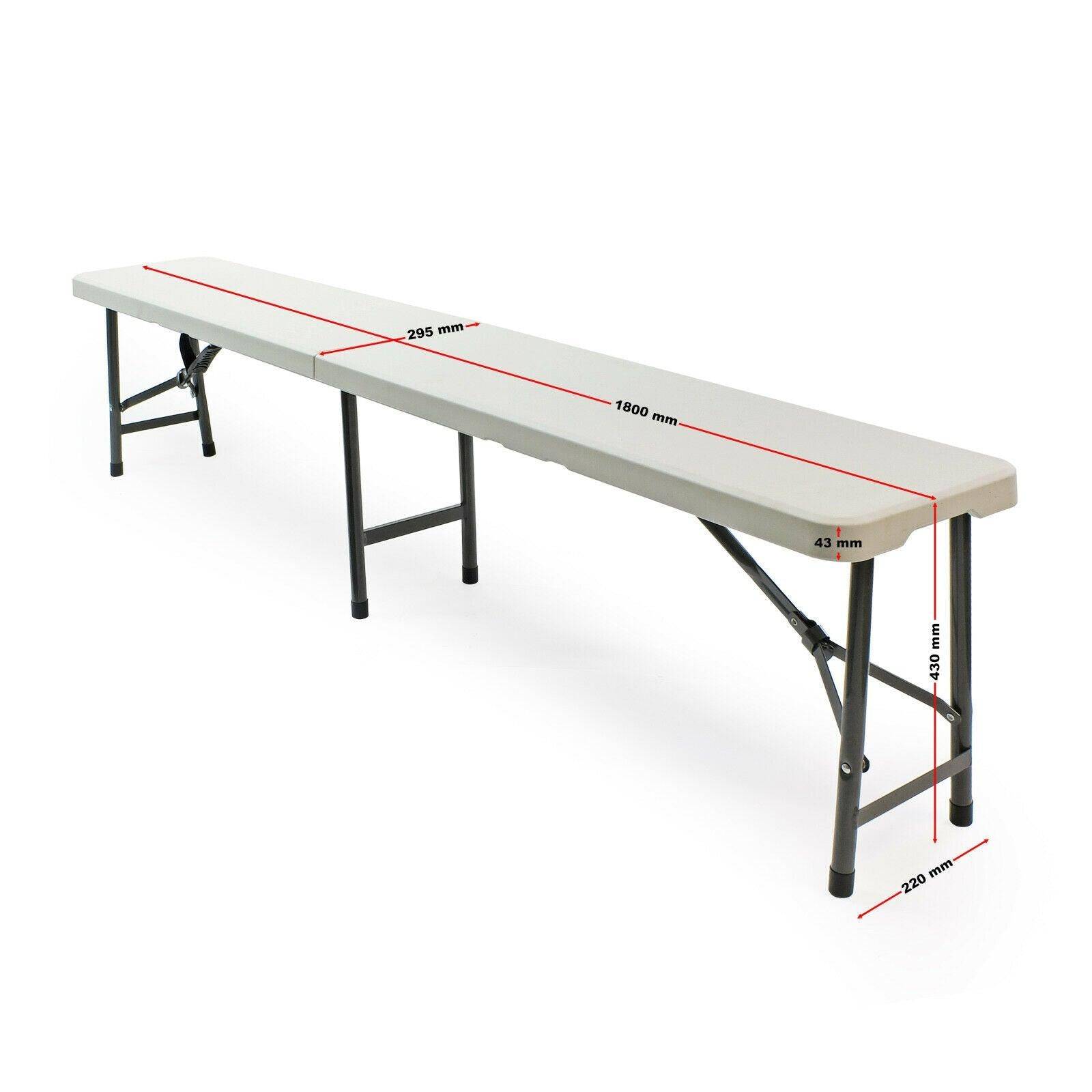 Helloshop26 - Banc de camping pliant léger jardin extérieur fête barbecue pique-nique 180 cm blanc - Imagen 3