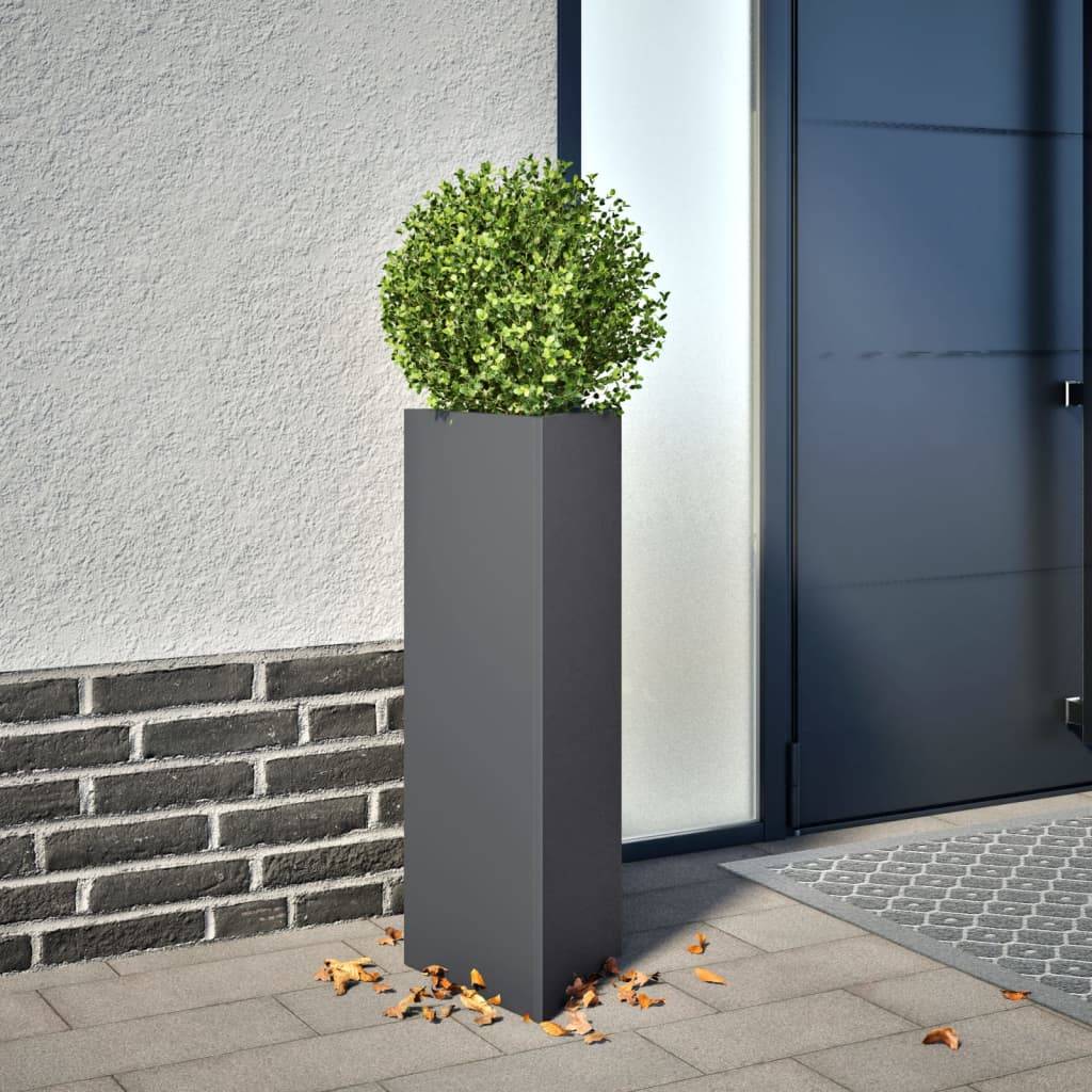 Jardinières acier anthracite 30 x 26 x 75 cm - PANGIVO - Image 1