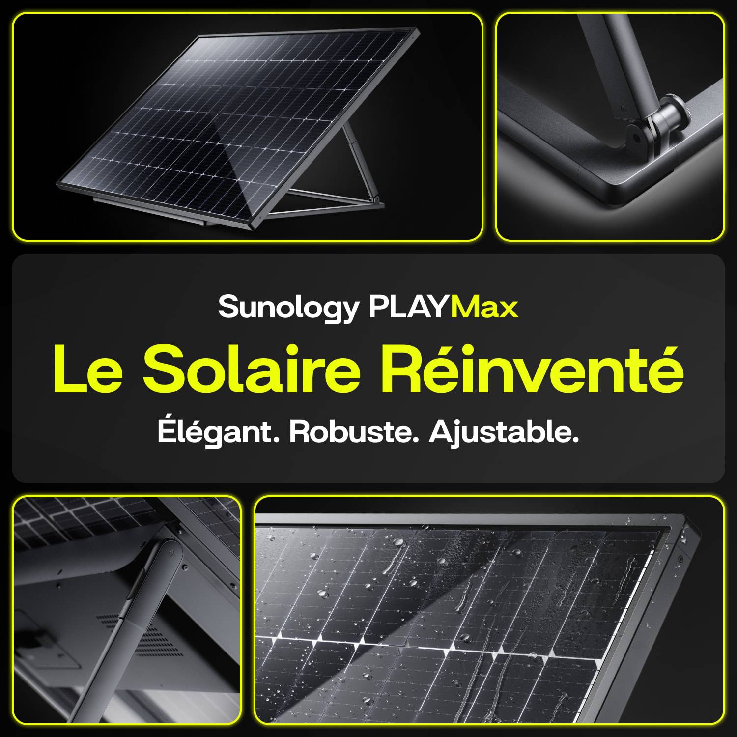 Sunology PLAY Max - Kit 3 panneaux solaires avec batterie (option) 1350W bifacial – Stations solaires livrées assemblées – Installation au sol ou mur - Imagen 6