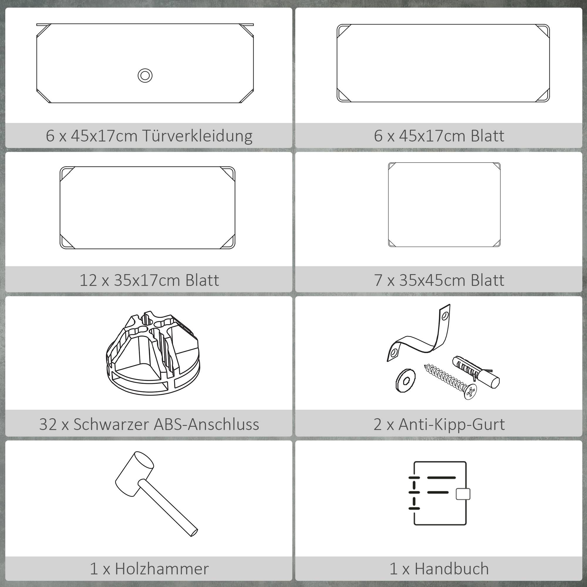 Système d'étagères modulaires pour 6 paires de chaussures, 49 cm x 36,5 cm x 108 cm, noir - Image 8