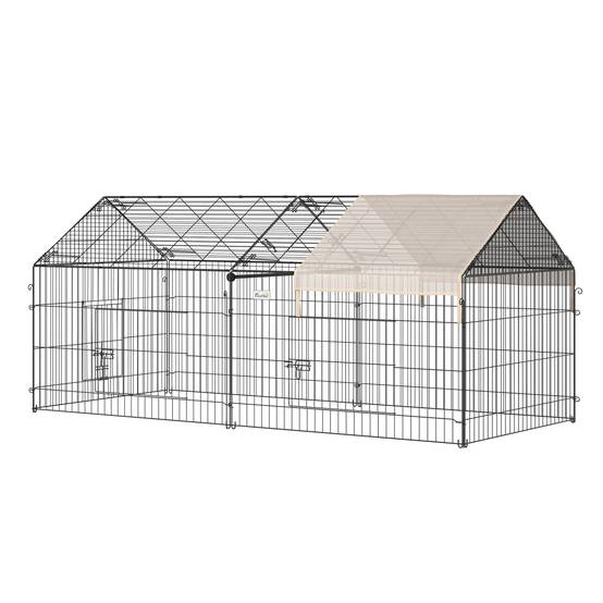 Enclos pour petits animaux acier noir et beige 220 x 103 x 103 cm - PANGIVO - Image 1