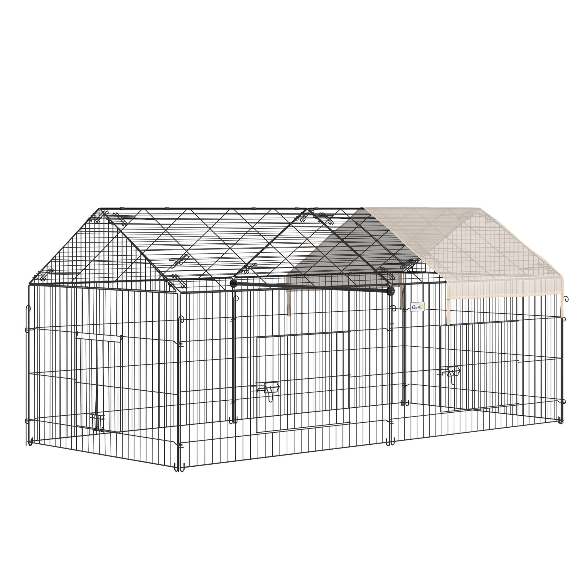Enclos pour petits animaux acier noir et beige 220 x 103 x 103 cm - PANGIVO - Image 2