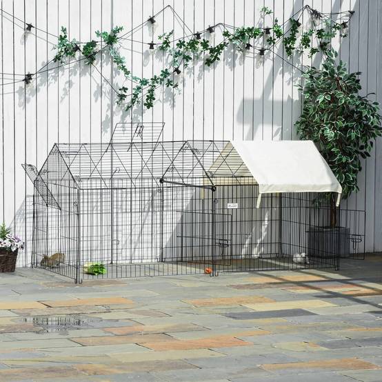 Enclos pour petits animaux acier noir et beige 220 x 103 x 103 cm - PANGIVO - Image 10