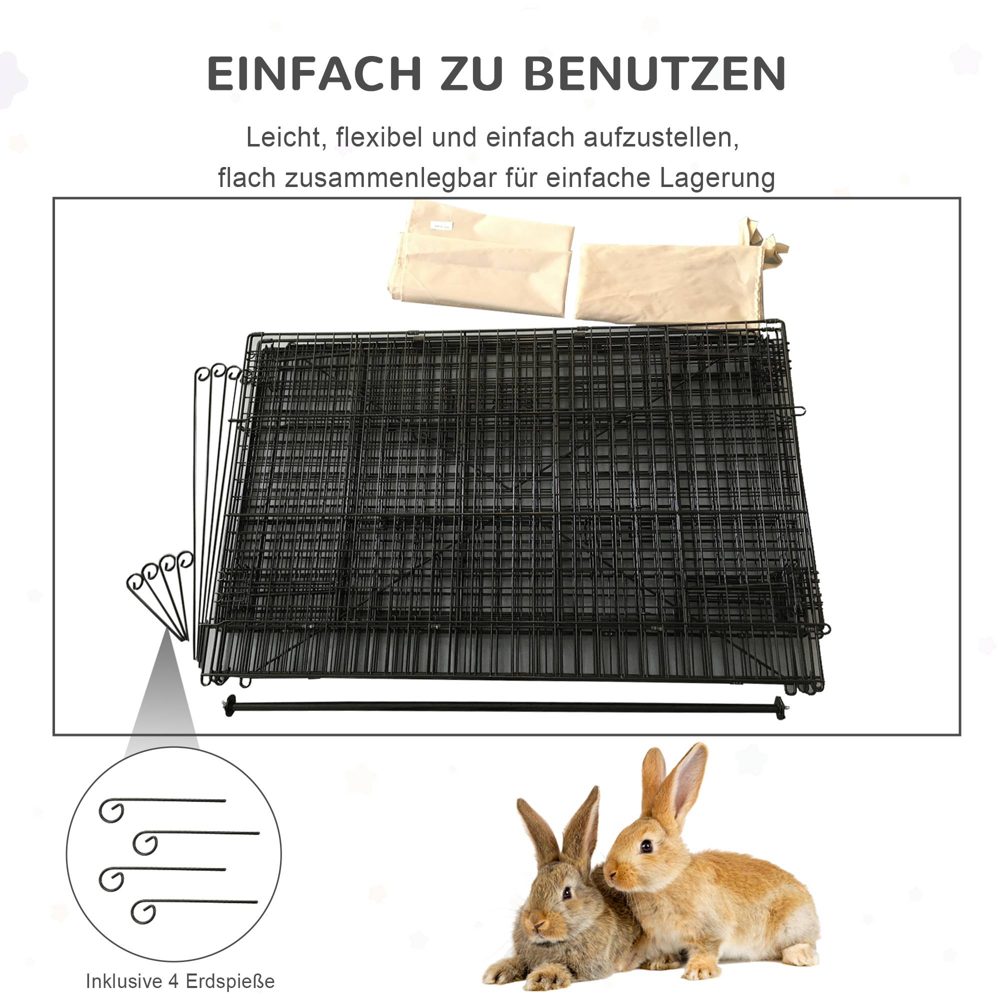 Enclos pour petits animaux acier noir et beige 220 x 103 x 103 cm - PANGIVO - Image 9