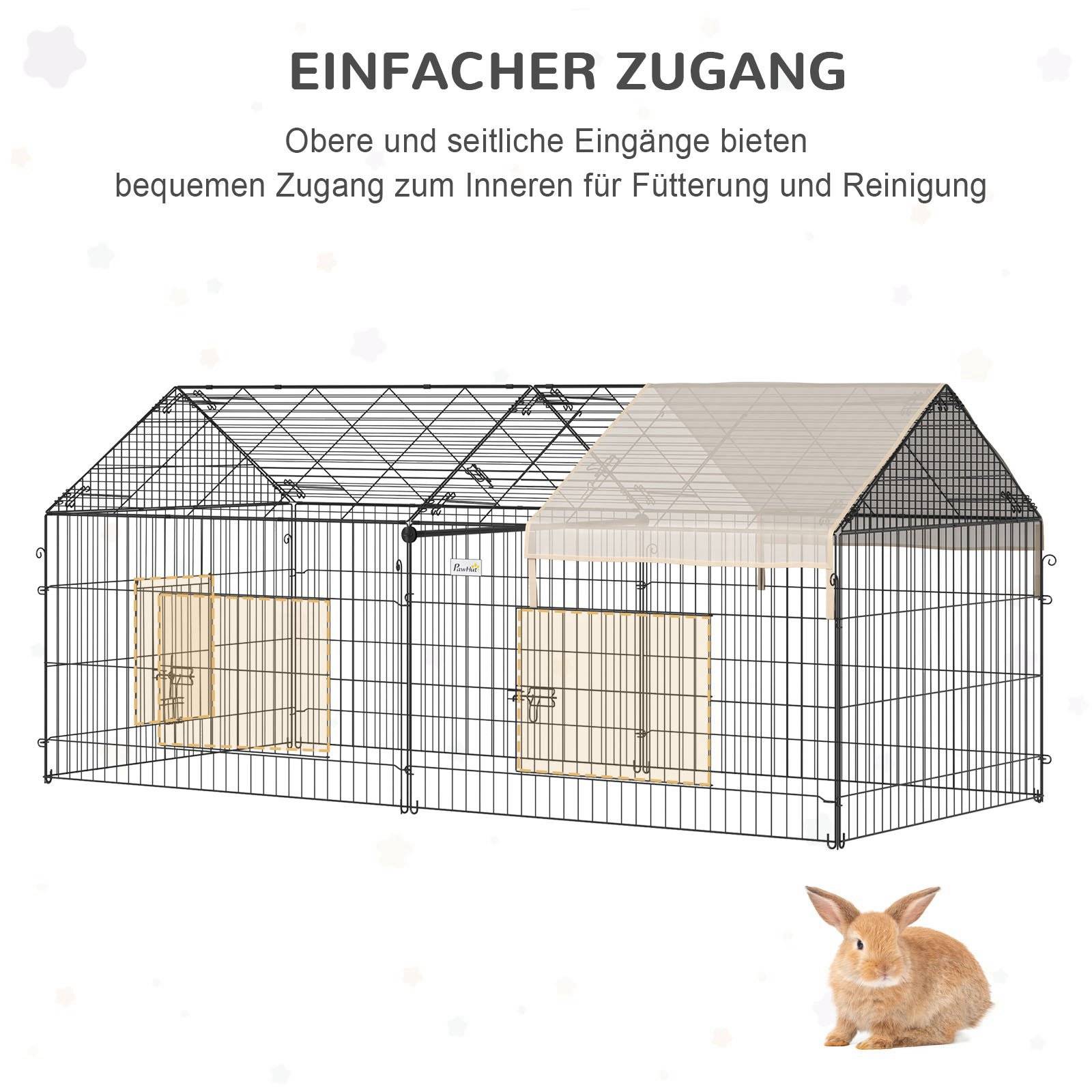 Enclos pour petits animaux acier noir et beige 220 x 103 x 103 cm - PANGIVO - Image 7