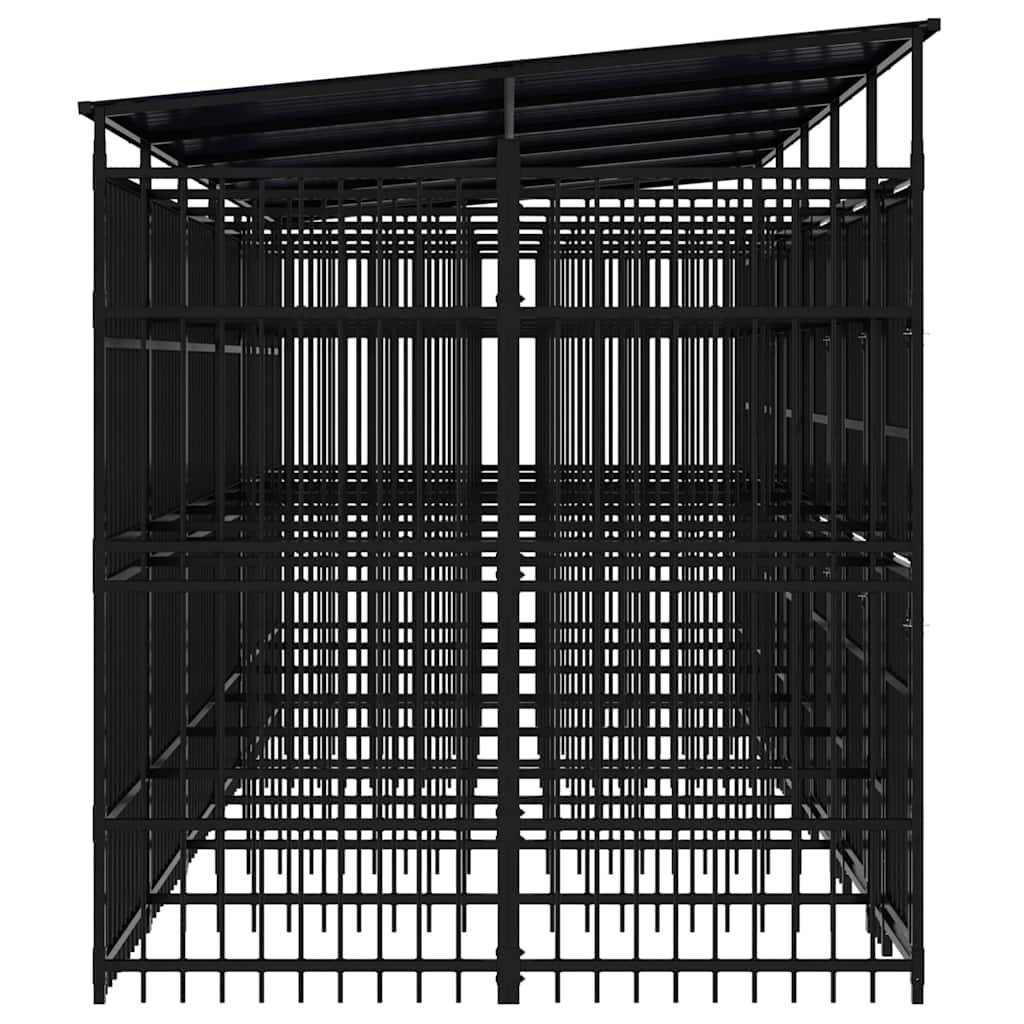 Vidaxl - Chenil d'extérieur avec toit pour chiens Acier 11,06 m² vidaXL 3097951 - Imagen 7