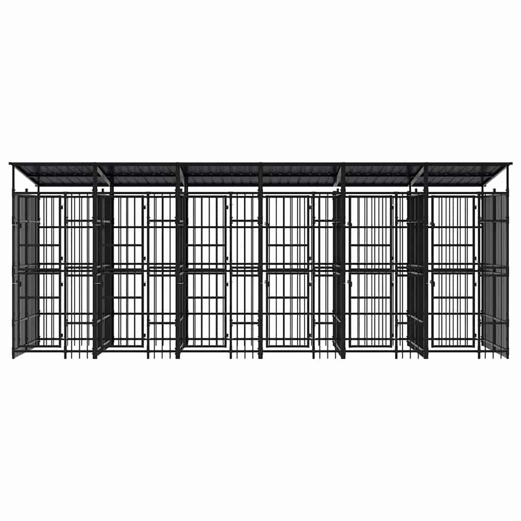 Vidaxl - Chenil d'extérieur avec toit pour chiens Acier 11,06 m² vidaXL 3097951 - Imagen 6