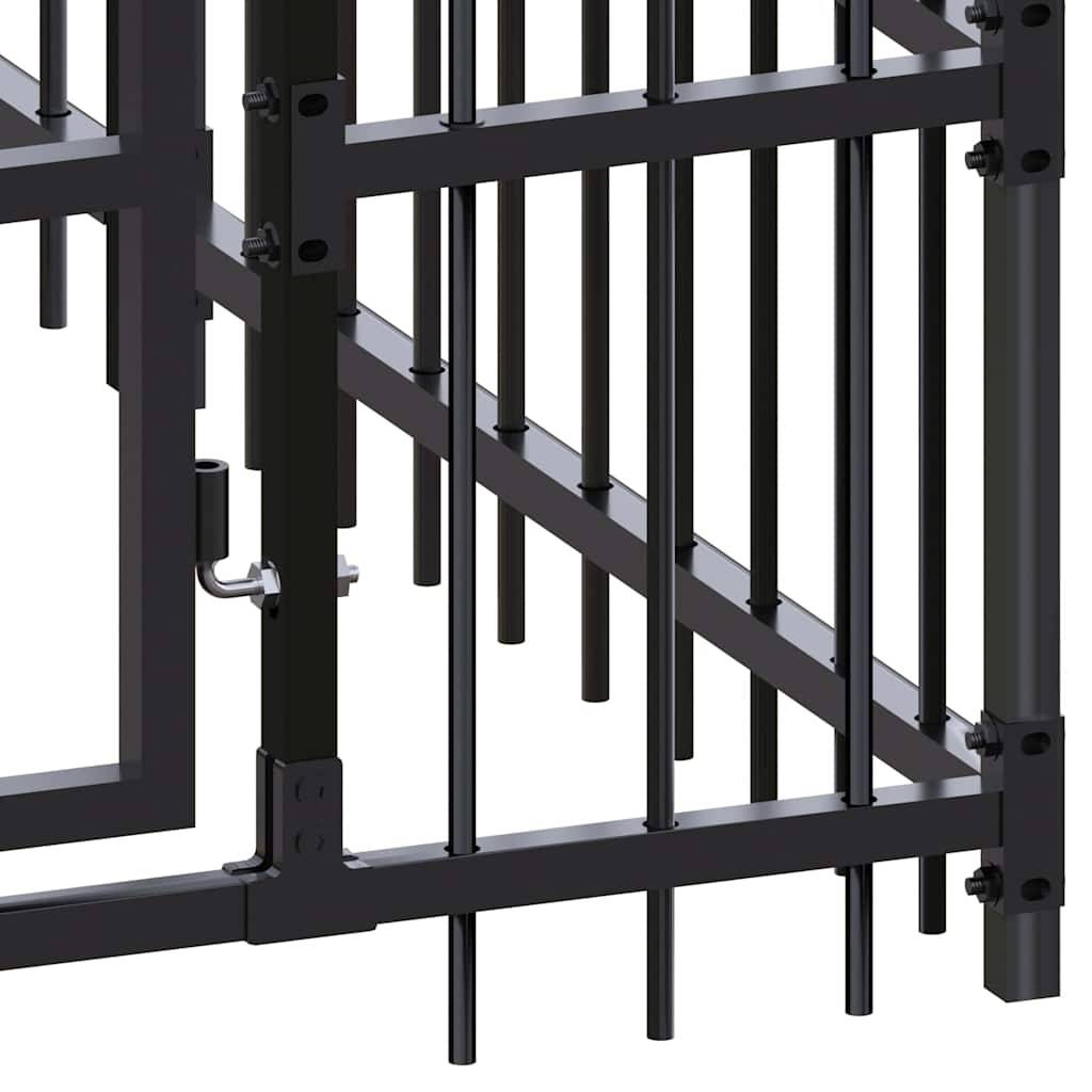 Vidaxl - Chenil d'extérieur avec toit pour chiens Acier 11,06 m² vidaXL 3097951 - Imagen 9