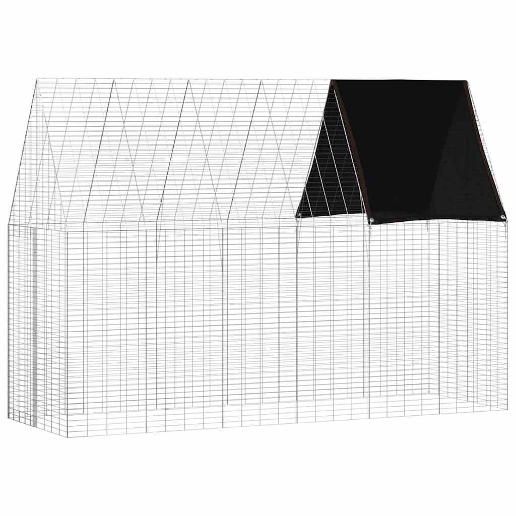 ComfortXL - Grande Cage Extérieure pour Lapins Acier Galvanisé 300x100x210 cm Argenté - ComfortXL Pet Living - Image 2