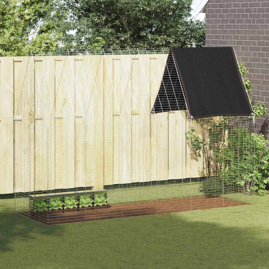 ComfortXL - Grande Cage Extérieure pour Lapins Acier Galvanisé 300x100x210 cm Argenté - ComfortXL Pet Living