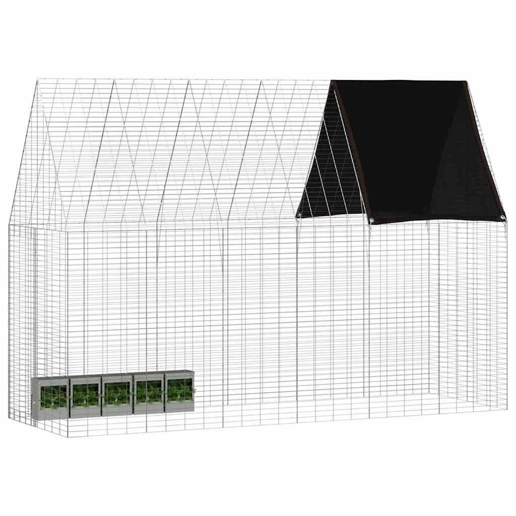 ComfortXL - Grande Cage Extérieure pour Lapins Acier Galvanisé 300x100x210 cm Argenté - ComfortXL Pet Living - Image 3